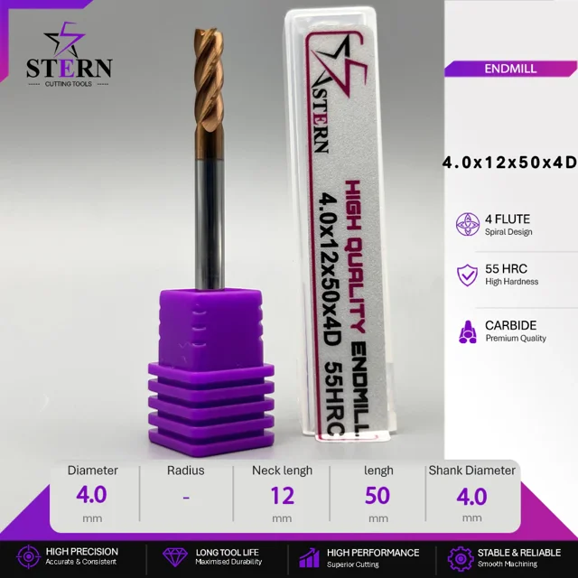 فرز انگشتی کارباید چهارپر STERN 4*12*50*4D