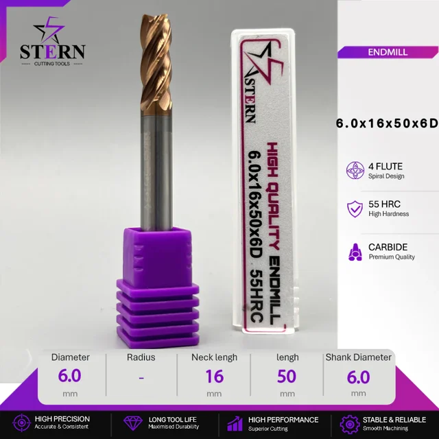 فرز انگشتی کارباید چهارپر STERN 6*16*50*6D
